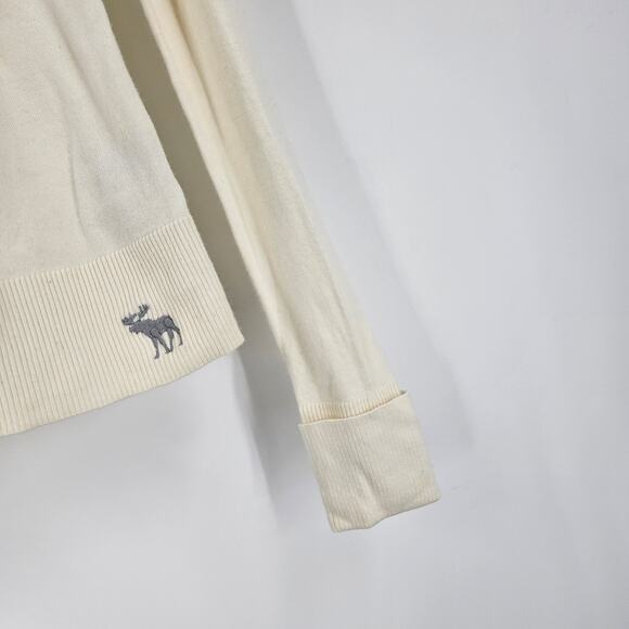 Abercrombie & Fitch y2k Cardigan Cream Floral Rosettes Button Long Sleeve Sz XS - Picture 3 of 5